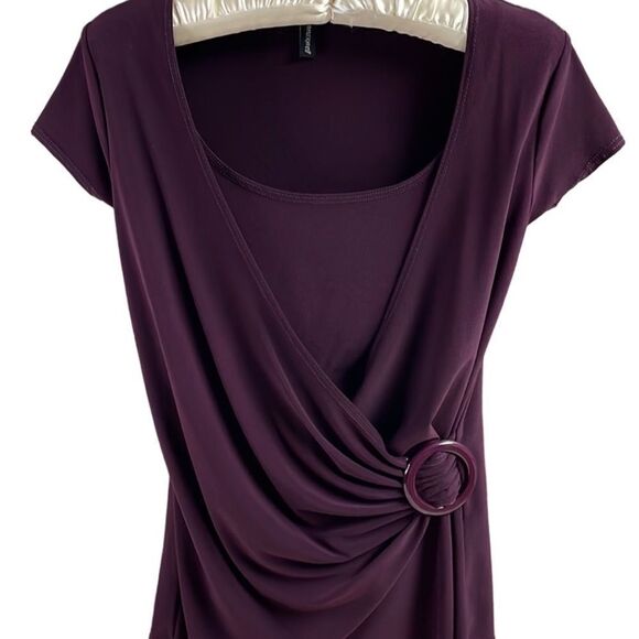Jason Maxwell Ladies Drape Cinched Blouse, Size Medium, Plum Purple - Picture 1 of 8